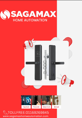 Sagamax Smart Lock with fingerprint, passcode, card & manual